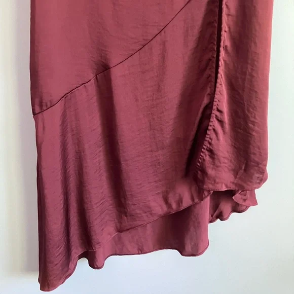 FREE PEOPLE Red Asymmetric MIDI  Dress Size 2 - Picture 4 of 10